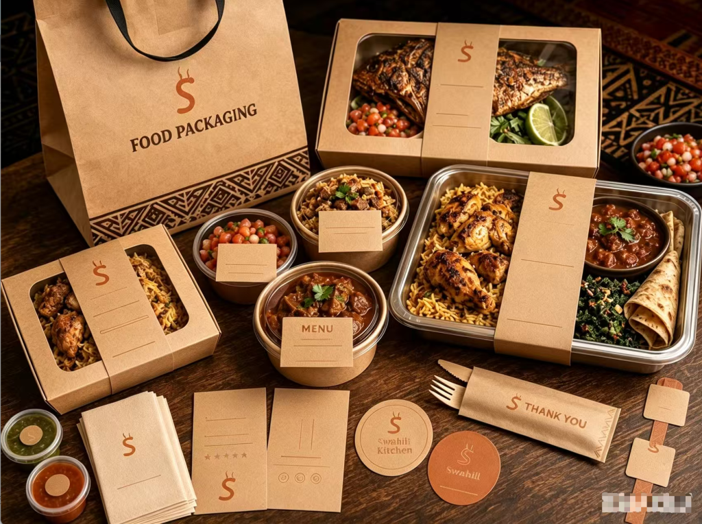Kraft paper catering box set
